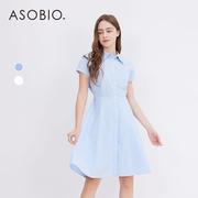 asobio后腰镂空系带衬衫式连衣裙女夏季夏日多巴胺垂感连衣裙790