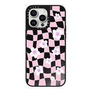 粉红色方格花casetify适用苹果iPhone15 pro max手机壳14镜面磁吸13潮可爱个性创意抗震防摔透明保护套ins风