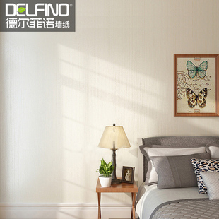 德尔菲诺纱线壁纸纯色素色，简约现代无纺布条纹，客厅卧室背景墙纸