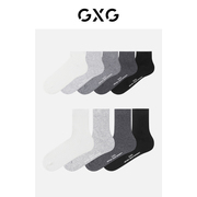 GXG男士袜子中筒袜运动短袜黑色商务长袜吸汗防臭棉袜子夏季