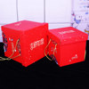 春节加大号正方形年货礼盒包装盒子红色年货盒子手提熟食干果