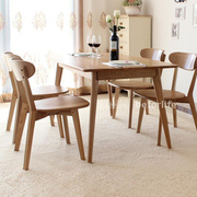 北欧橡木餐桌实木小户型简易正方形餐桌家用休闲双人多功能餐桌椅