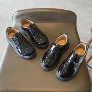 儿童皮鞋黑色男童皮鞋软底，2024春秋款透气防滑女童表演鞋演出单鞋
