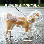 狗狗雨衣柴犬专用小中大型犬雨披时尚遛狗神器全透明宠物衣服泰迪