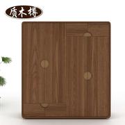 新中式全实木衣柜卧室，三门四门衣橱柜，红橡木原木定制对开门衣帽柜