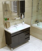 一体陶瓷盆不锈钢浴室柜，落地式卫生间洗漱台洗手台，洗脸盆组合浴柜