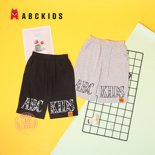 abckids童装男童短裤，儿童夏季休闲裤，2024学生纯棉舒适五分裤