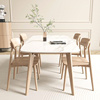 北欧意式岩板实木餐桌椅组合一体，简约现代家用小户型长方形西餐桌