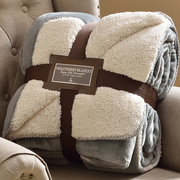 冬季双层加厚羊羔绒毛毯盖毯珊瑚绒沙发办公室午睡毯法兰绒单双人(单双人)