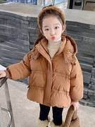 戴维贝拉女童休闲洋气加厚冬季羽绒服女宝宝，2024韩版冬装轻便