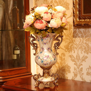 欧式花瓶美式家居装饰品餐桌客厅电视柜花器花艺创意仿真插花摆件