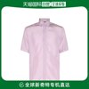 香港直邮潮奢 Fendi 芬迪 男士紫色真丝衬衫