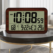 客厅电子时钟夜光挂钟数字，钟表台式温湿度闹钟简约创意桌面家用