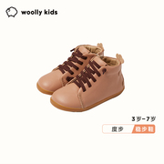 woollykids小羊沃利真皮马丁靴，儿童皮鞋女童，单鞋防滑男童运动鞋子