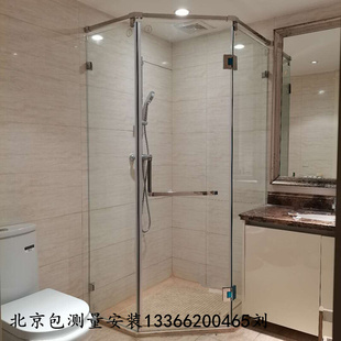 北京不锈钢淋浴房定制平开门浴室推拉门玻璃隔断屏风沐浴房包安装
