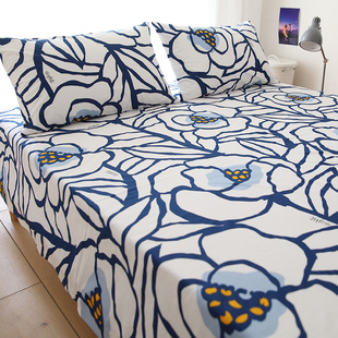 花自由100全棉斜纹床单被单单件1.8m1.5米床纯棉床上用品支持