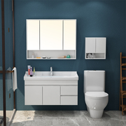 实木浴室柜组合简约挂墙式免漆环保，板材浴柜卫生间，洗漱台洗手盆柜