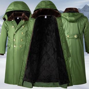 大大衣男冬季加厚长款黑色保安冷库，防寒服东北棉袄老式军棉绿大衣