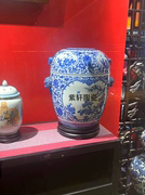 手绘青花瓷器将军罐花瓶景德镇陶瓷摆件客厅角几茶几盖罐复古花器