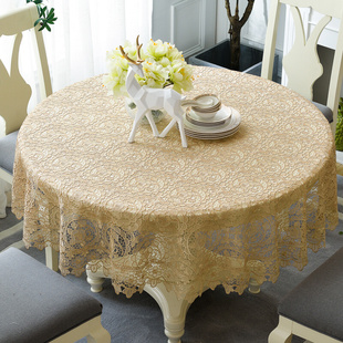 桌布布艺欧式玫瑰蕾丝桌布圆桌布餐桌布大圆桌桌布圆台布桌垫餐桌
