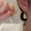 韩版蝴蝶结珍珠耳环，设计感网红吊坠，耳坠银针耳饰女