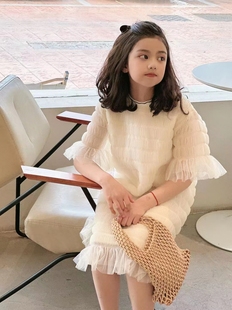 ANNA波拉韩国童装女童公主裙夏季儿童蕾丝蛋糕裙女孩连衣裙子