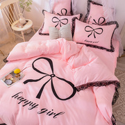 网红款粉色少女心公主风，全棉床裙纯棉，四件套可爱床单被套床上用品