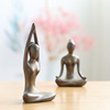 辉道 现代简约创意瑜伽少女小摆件陶瓷工艺家居抽象人物开业