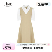 line女装秋季假两件连衣裙，职业气质显瘦长裙agopmh9800