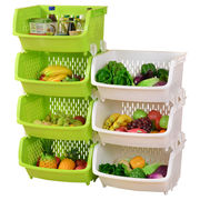 百露厨房置物架落地多层果蔬菜架用品放装菜篮子物储筐收纳架家用