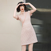 粉色新中式女装连衣裙小个子夏装旗袍2024改良年轻款少女短款