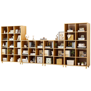 实木书架落地置物架儿童书柜子客厅展示格家用自u由组合一体靠整