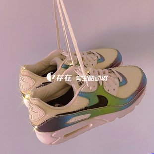 Nike/耐克AIR MAX 90 GS 女子气泡蓝绿渐变气垫跑步鞋 CT9631-100