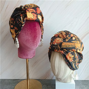 vintage巴洛克风复古中世纪贵气优雅turban简约空调，瑜伽包头巾帽