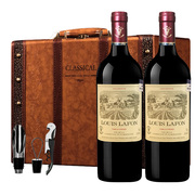 路易拉菲louislafon法国原瓶进口干红葡萄酒，红酒双支礼盒装送礼