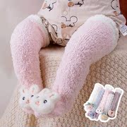 宝宝护膝袜子秋冬长筒婴儿纯棉，加厚过膝新生儿，护腿珊瑚绒加长袜套