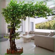 高档假树仿真树大型室内装饰，实木客厅酒店发财树，绿植盆栽仿真绿植