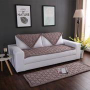 加厚韩国四季纯棉布艺绗缝沙发垫，单双人(单双人，)三人客厅小沙发坐