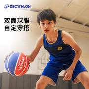 迪卡侬儿童篮球服男童背心运动短裤套装，女双面上衣，速干新夏季(新夏季)ivo3