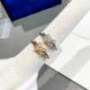 交叉戒指纯银女x型18k金玫瑰(金玫瑰)金满钻情侣，对戒时尚轻奢婚戒小众指环