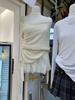 春季韩版修身两件套中款蕾丝吊带连衣裙+一字肩大翻边针织衫