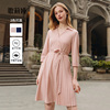 歌莉娅气质通勤连衣裙大牌高端粉色小个子法式衬衫裙子1B3C4K320