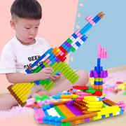 火箭子弹头塑料积木拼插拼装益智散装斤称管道幼儿园儿童桌面玩具