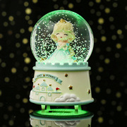 梦幻童话公主迷你水晶球城堡，发光玻璃罩树脂桌面，摆件女生儿童