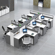 现代简约屏风办公桌板式职员，桌办公桌椅组合四六人位卡座工作位