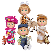 正版玛莎和熊公仔(熊，公仔)大号洋娃娃玩偶可爱女孩，儿童小毛绒玩具生日礼物