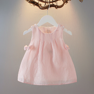女童夏装背心裙，0-1-2-3岁女宝宝洋气连衣裙6-7-8个月，婴儿条纹裙子