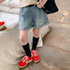 女童裤子夏装，2024韩版洋气儿童牛仔短裤，夏季休闲裤小女孩热裤