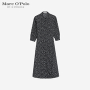 Marc O'Polo/MOP 夏季全棉短袖长款束腰碎花气质连衣裙女