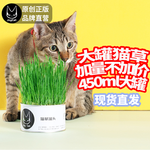 JoyCat猫草罐头化毛猫零食爱吃无土有机宠物纤维毛球小麦种子原创